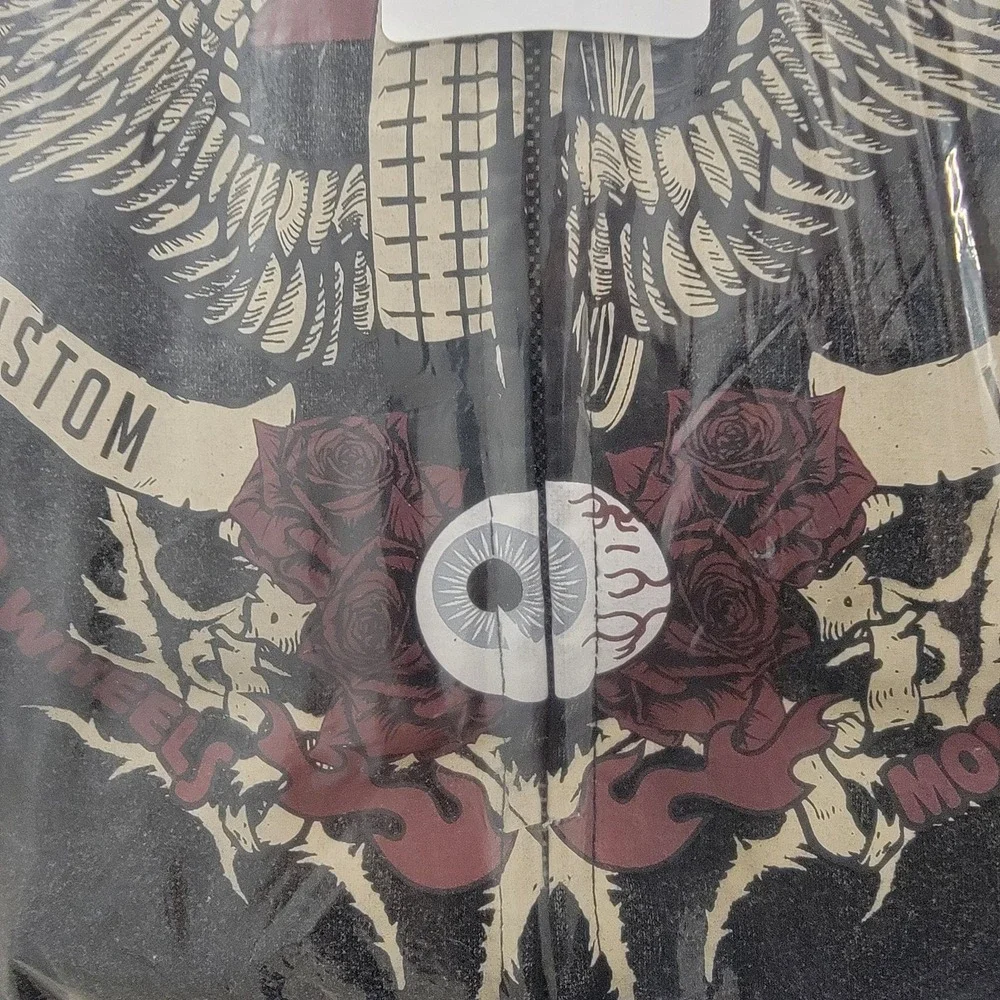 NEW Von‎ Dutch Red Roses Eye Wings Studs Womens XL Zip Up Hoodie - Picture 7 of 7